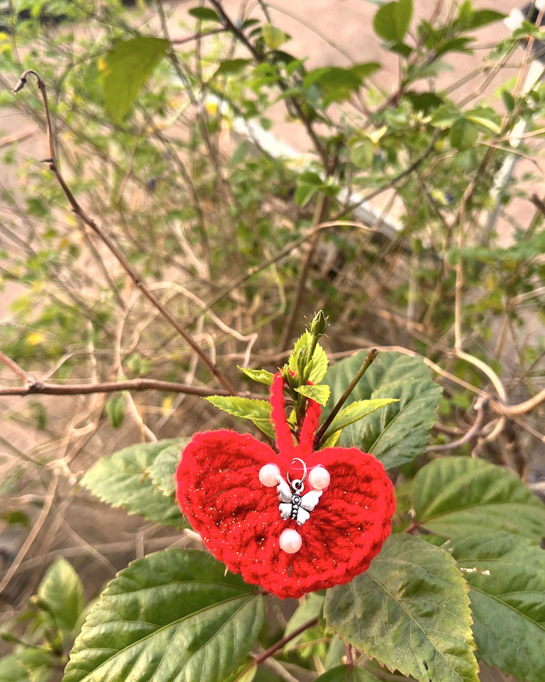 Christmas Heart Handmade Crochet Ornament