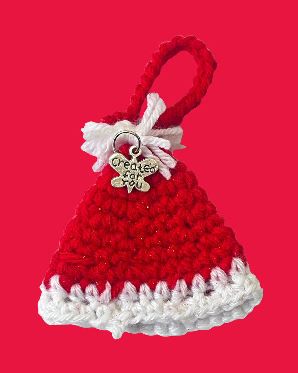 Santa Cap Handmade Crochet Keychain