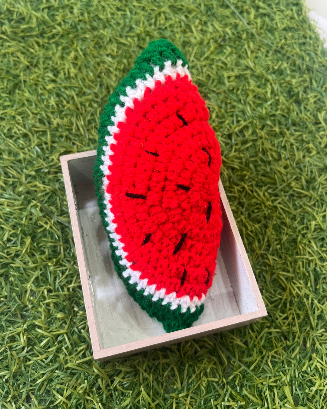 Mini Watermelon Slice Handmade Soft Crochet Toy
