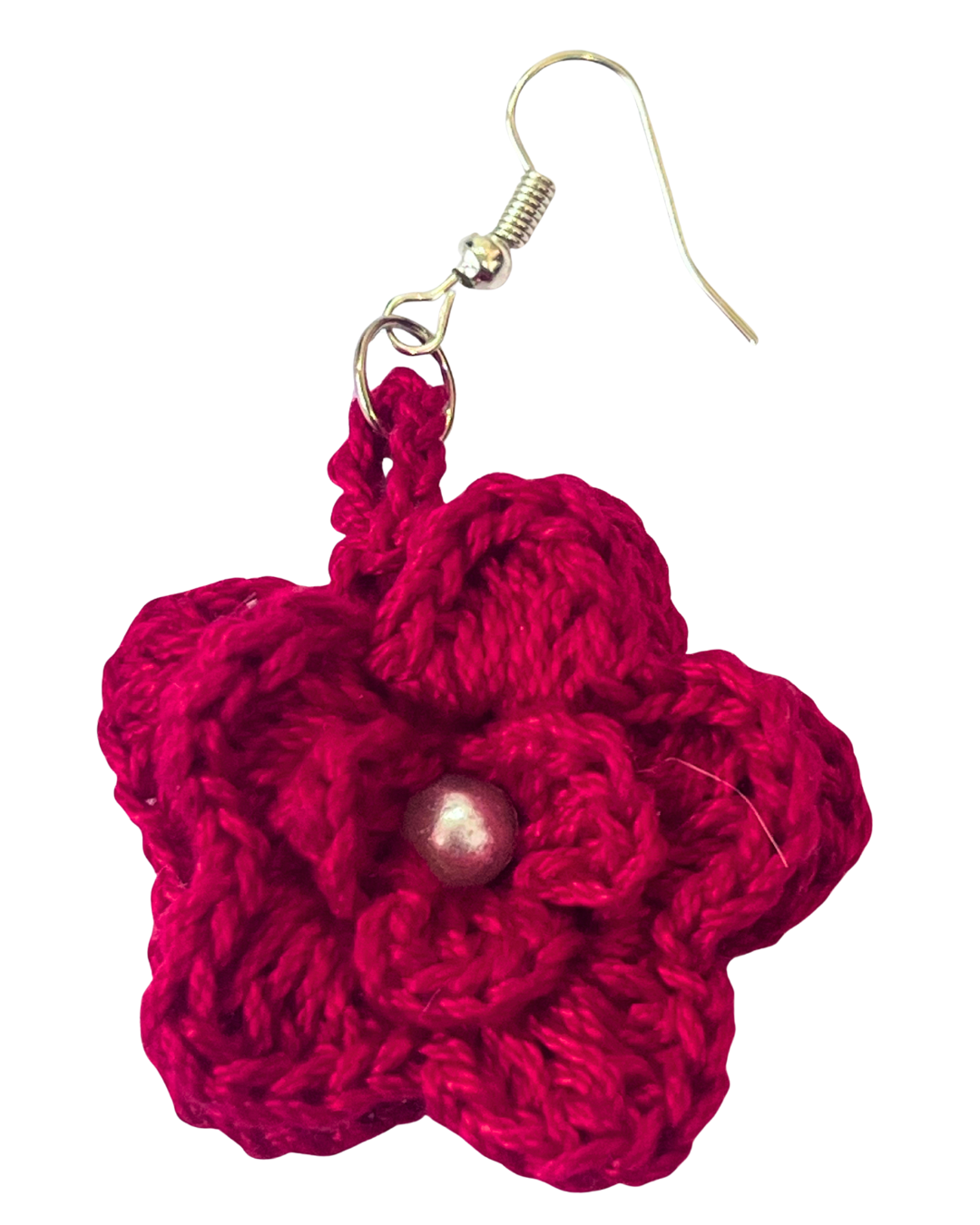 Rose Handmade Crochet Earrings