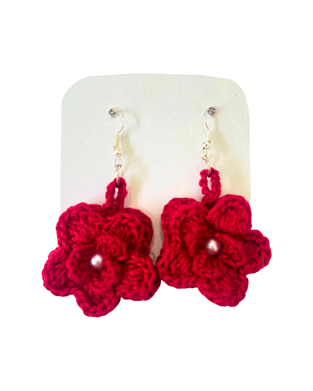 Rose Handmade Crochet Earrings