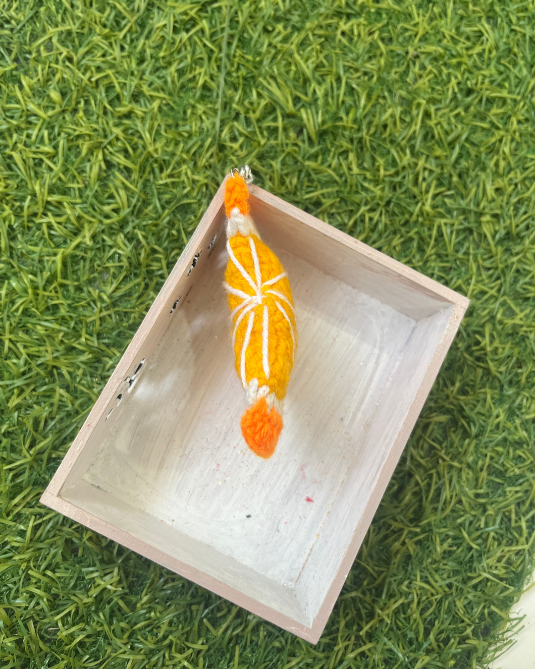 Orange Slice Handmade Crochet Keychain