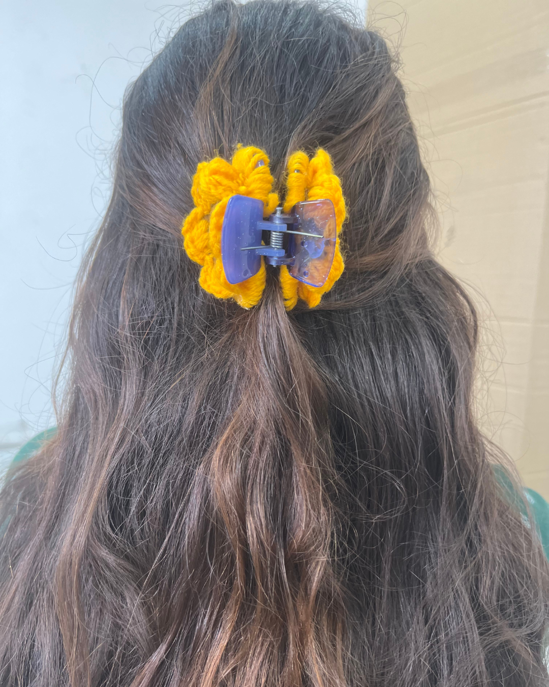 Sunflower Handmade Crochet Hair Clutch