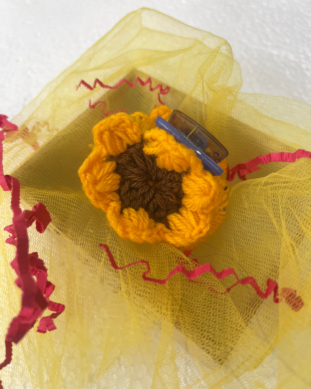 Sunflower Handmade Crochet Hair Clutch